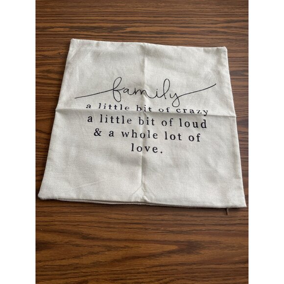 Family cream colored zippered pillow cover - Picture 1 of 5